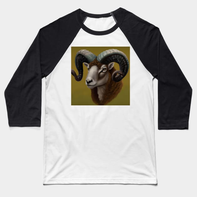 Dorset Horn Ram Baseball T-Shirt by BlakCircleGirl